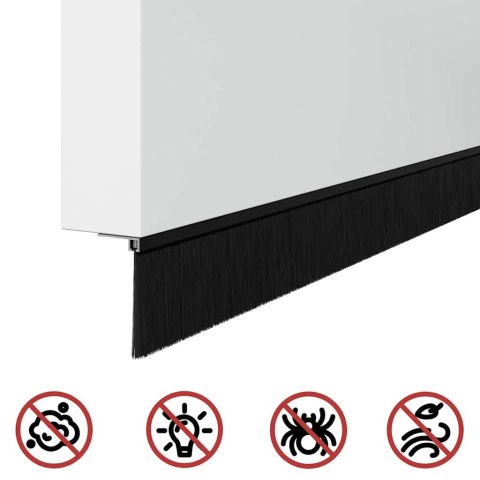 VidaXL Szczotki uszczelniające do drzwi samoprzylepne 12 pcs Czarny