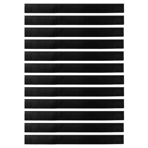 VidaXL Szczotki uszczelniające do drzwi samoprzylepne 12 pcs Czarny