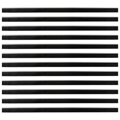 VidaXL Szczotki uszczelniające do drzwi samoprzylepne 12 pcs Srebrny