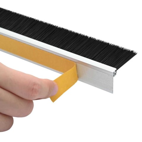 VidaXL Szczotki uszczelniające do drzwi samoprzylepne 12 pcs Srebrny