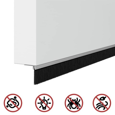 VidaXL Szczotki uszczelniające do drzwi samoprzylepne 12 pcs Srebrny