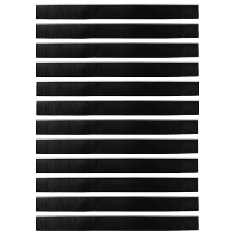 VidaXL Szczotki uszczelniające do drzwi samoprzylepne 12 pcs Srebrny