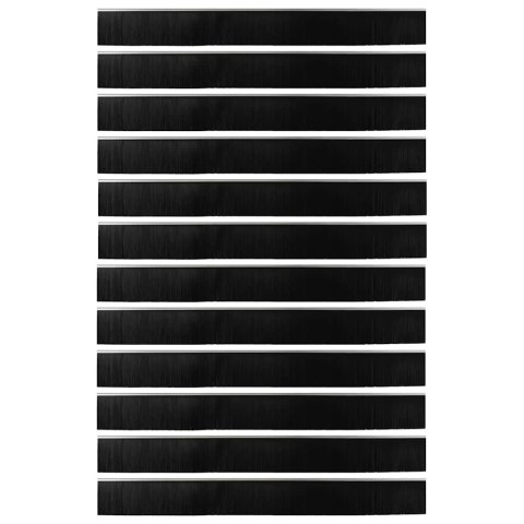 VidaXL Szczotki uszczelniające do drzwi samoprzylepne 12 pcs Srebrny