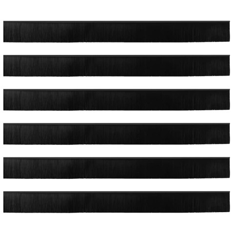 USZCZELKA DO DRZWI ZE SZCZOTKĄ SAMOPRZYLEPNA IZOLACYJNA 6 SZT CZARNE