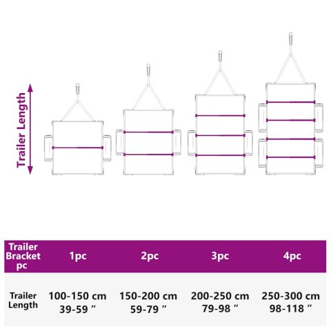 PRZEZNACZONE DO UCHWYTU PŁASKIEGO NA TARP 2 SZT. 130-210CM