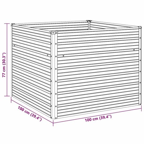 DONICA DO PODNIESIONEJ GRZĄDKI 100X100X77CM STAL GALWANIZOWANA SZARA
