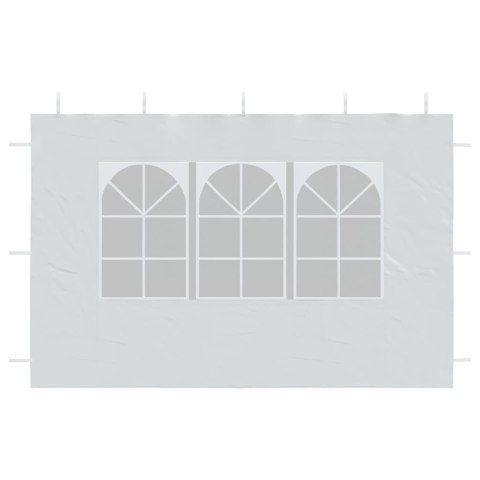 ŚCIANKI BOCZNE Z OKNEM DO NAMIOTU OGRODOWEGO 2 SZT PE BIAŁE