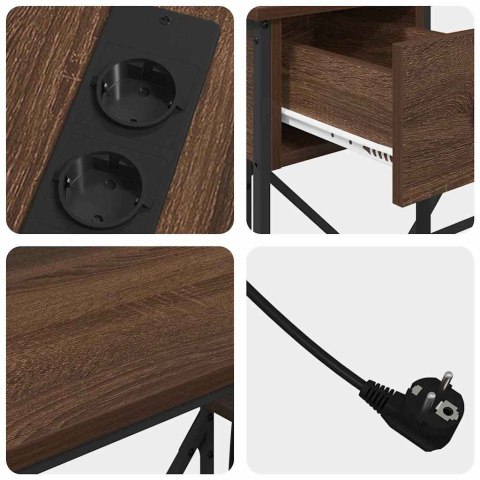 BIURKO BRĄZOWY DĄB 120X79X86.5CM