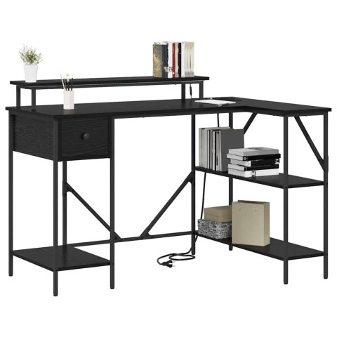 BIURKO CZARNY DĄB 120X79X86.5CM