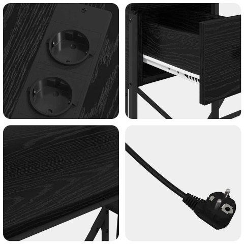 BIURKO CZARNY DĄB 120X79X86.5CM