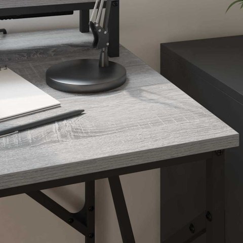 BIURKO ZE OŚWIETLENIEM LED SZARY DĄB SONOMA 100X50X86.5CM