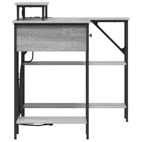 BIURKO ZE LED LIGHTS SZARY DĄB SONOMA 120X79X86.5CM