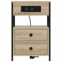 NOCNA SZAFKA Z STACJĄ ŁADUJĄCĄ 2 SZT. DĄB SONOMA 40X31X60CM