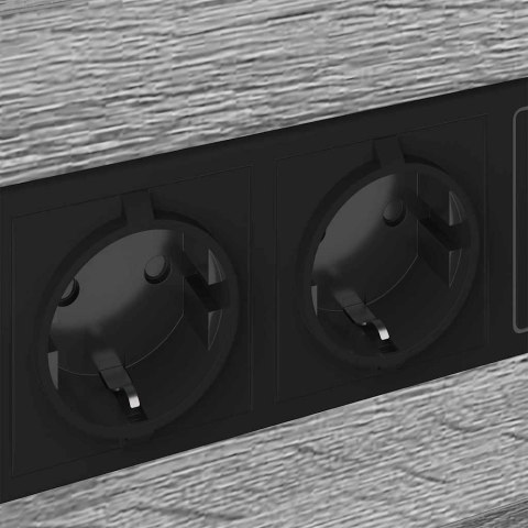 NOCNA SZAFKA Z STACJĄ ŁADUJĄCĄ 2 SZT. SZARY DĄB SONOMA