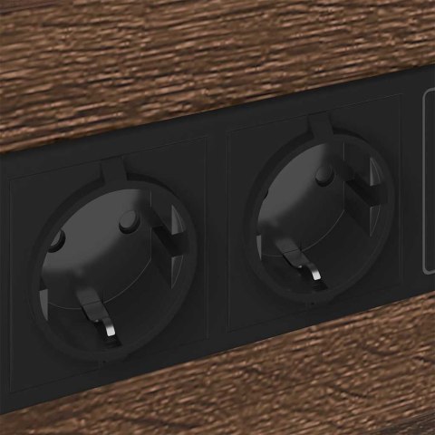 NOCNA SZAFKA Z STACJĄ ŁADUJĄCĄ Z SZUFLADĄ 2 SZT. BRĄZOWY DĄB