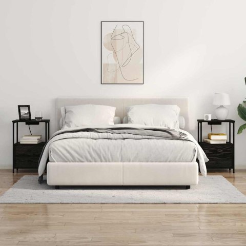 NOCNA SZAFKA Z STACJĄ ŁADUJĄCĄ Z SZUFLADĄ 2 SZT. CZARNY DĄB