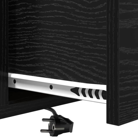 NOCNA SZAFKA Z STACJĄ ŁADUJĄCĄ Z SZUFLADĄ 2 SZT. CZARNY DĄB