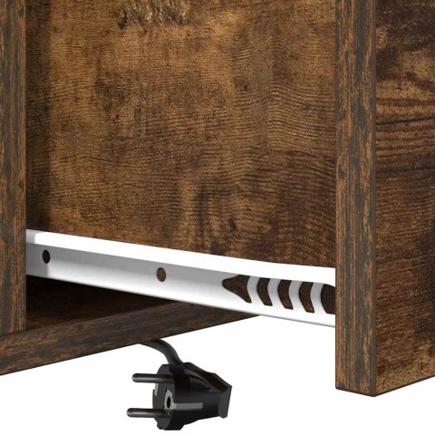 NOCNA SZAFKA Z STACJĄ ŁADUJĄCĄ Z SZUFLADĄ 2 SZT. WĘDZONY DĄB