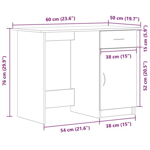 BIURKO CZARNY DĄB 100X50X76CM