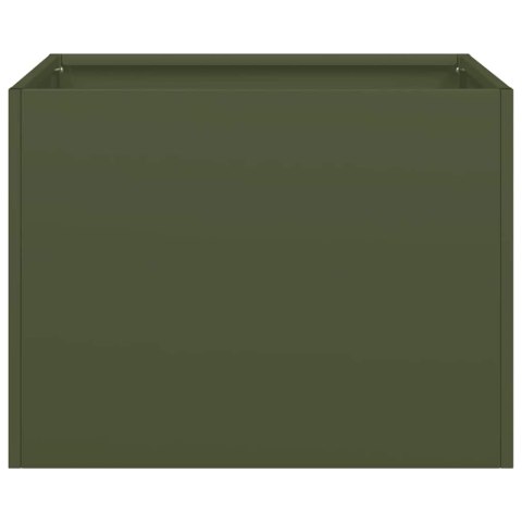 VidaXL Doniczka Oliwkowo-zielona 40x40x30 cm Stal