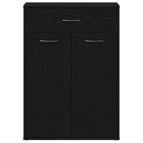 STOJAK NA BUTY Z SZUFLADĄ Z PÓŁKĄ CZARNY DĄB 60X35X84CM