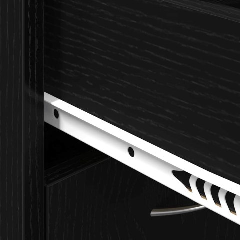 STOJAK NA BUTY Z SZUFLADĄ Z PÓŁKĄ CZARNY DĄB 60X35X84CM