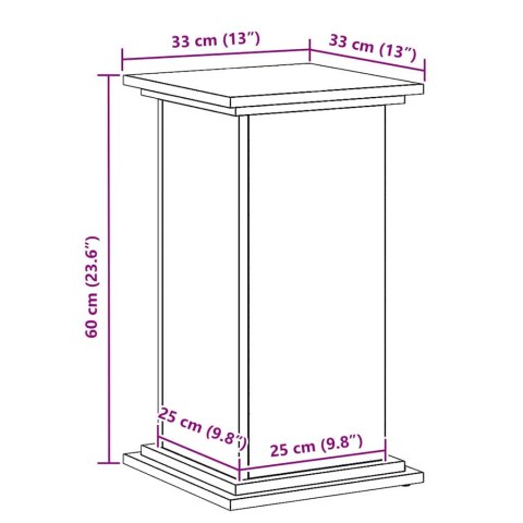 STOJAK NA ROŚLINY CZARNY DĄB 33X33X60CM