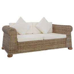 2-OSOBOWA SOFA Z PODUSZKAMI NATURALNY RATTAN