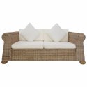 2-OSOBOWA SOFA Z PODUSZKAMI NATURALNY RATTAN