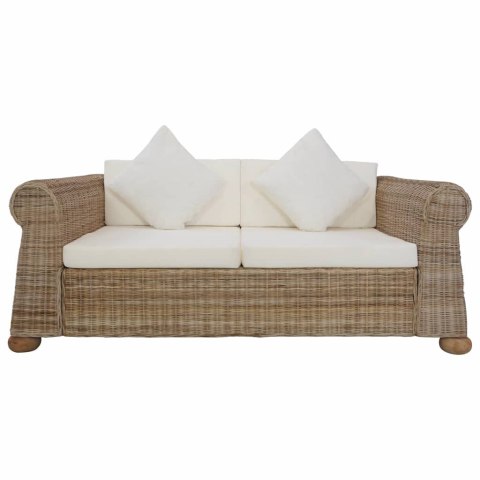 2-OSOBOWA SOFA Z PODUSZKAMI NATURALNY RATTAN