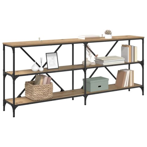 KONSOLA Z PÓŁKĄ DĄB RZEMIEŚLNICZY 180X30X75CM