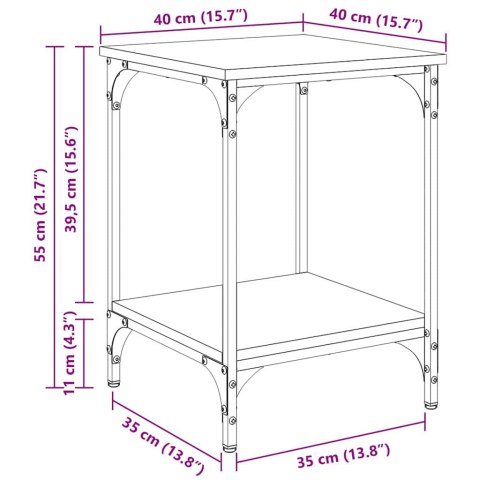 STOLIK KAWOWY CZARNY DĄB 40X40X55CM