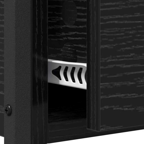 KONSOLA CZARNY DĄB 100X40X75CM DREWNO INŻYNIERYJNE I METAL