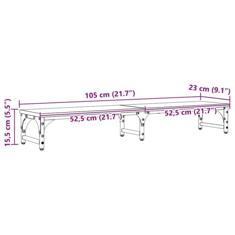 STOJAK NA MONITOR CZARNY DĄB 105X23X15,5CM