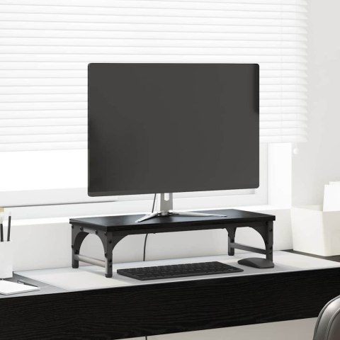 STOJAK NA MONITOR CZARNY DĄB 55X23X14CM