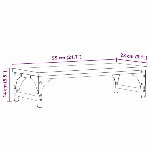 STOJAK NA MONITOR CZARNY DĄB 55X23X14CM
