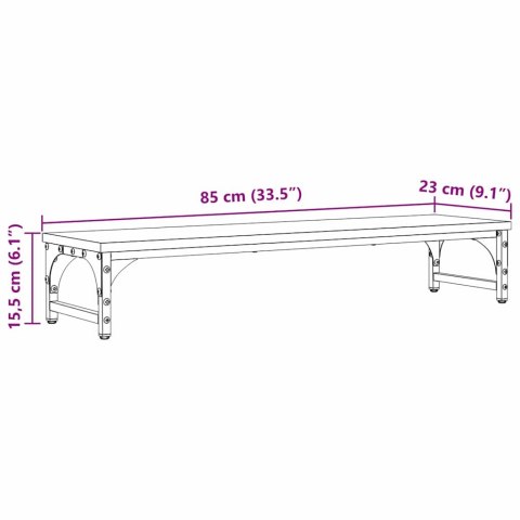 STOJAK NA MONITOR CZARNY DĄB 85X23X15,5CM