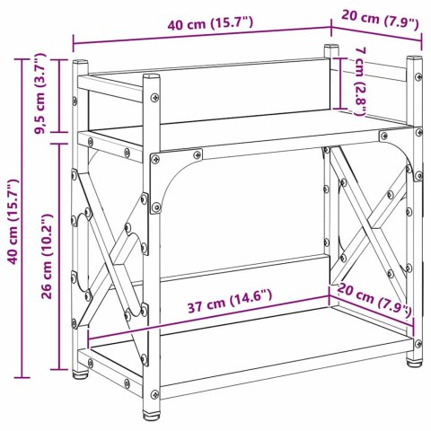 STOJAK REGAŁ NA DRUKARKĘ STARE DREWNO 40X20X40CM LOFT
