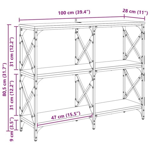 KONSOLA DĄB RZEMIEŚLNICZY 100X28X80,5CM