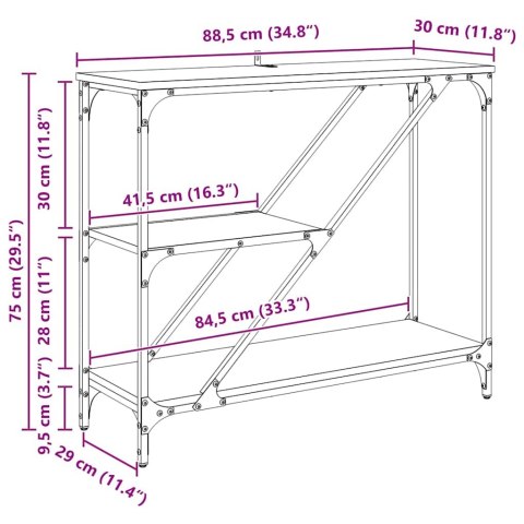KONSOLA DĄB RZEMIEŚLNICZY 88,5X30X75CM