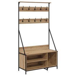 WIESZAK NA UBRANIA Z PÓŁKĄ DĄB RZEMIEŚLNICZY 100X41X184CM