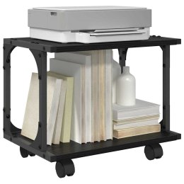STOJAK REGAŁ NA KÓŁKACH NA DRUKARKĘ CZARNY DĄB 41X28X33.5CM