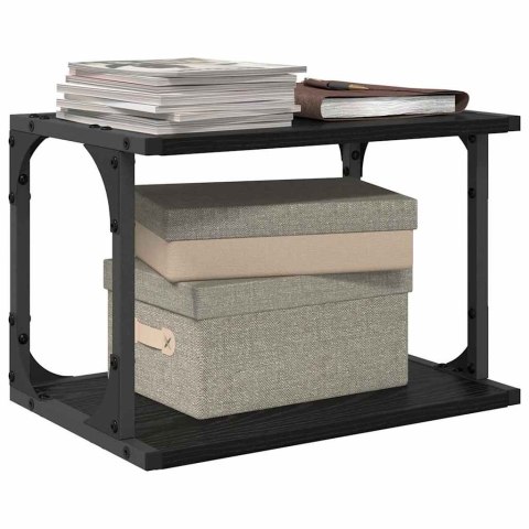 STOJAK REGAŁ NA KÓŁKACH NA DRUKARKĘ CZARNY DĄB 41X28X33.5CM