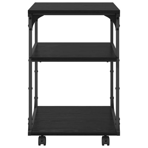 STOJAK REGAŁ NA KÓŁKACH NA DRUKARKĘ CZARNY DĄB 43X48X64CM