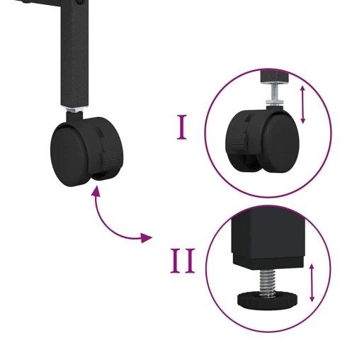 STOJAK REGAŁ NA KÓŁKACH. NA DRUKARKĘ CZARNY DĄB 50X40X38CM