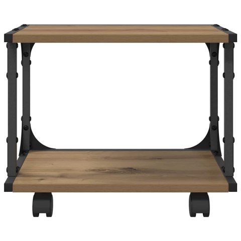 STOJAK REGAŁ NA KÓŁKACH NA DRUKARKĘ DĄB RZEMIEŚLNICZY 41X28X33.5CM