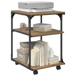 STOJAK REGAŁ NA KÓŁKACH NA DRUKARKĘ DĄB RZEMIEŚLNICZY 43X48X64CM