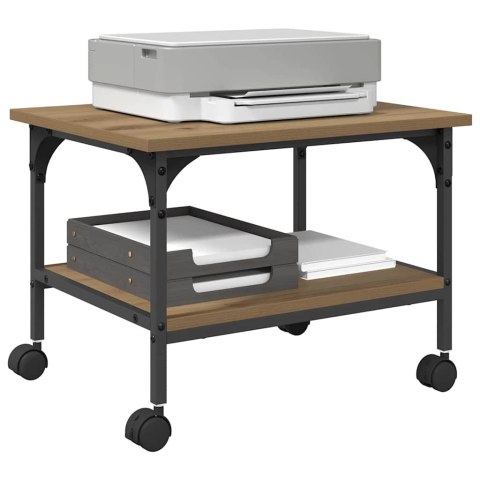 STOJAK SZAFKA REGAŁ NA DRUKARKĘ NA KÓŁKACH DĄB RZEMIEŚLNICZY 50X40X38CM