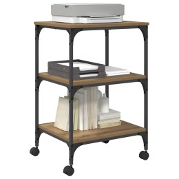 STOJAK REGAŁ NA DRUKARKĘ NA KÓŁKACH DĄB RZEMIEŚLNICZY 50X41X75CM