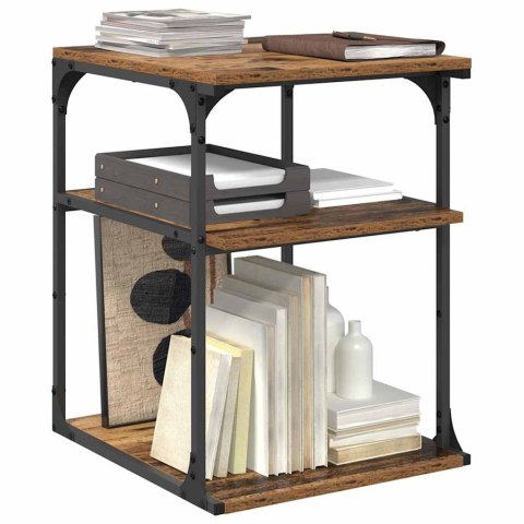 STOJAK REGAŁ SZAFKA NA DRUKARKĘ NA KÓŁKACH STARE DREWNO 43X48X64CM